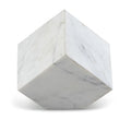  Color_White -- Block White Marble Decorative Cube IMAGE 1