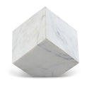  Color_White -- Block White Marble Decorative Cube IMAGE 1