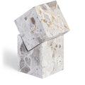  Meridian Quad Beige Marble Decorative Cube IMAGE 1
