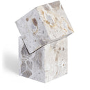  Meridian Quad Beige Marble Decorative Cube IMAGE 1