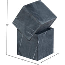  Color_Black -- Quad Black Marble Decorative Cube IMAGE 5