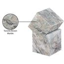  Color_Brown -- Quad Brown Marble Decorative Cube IMAGE 6