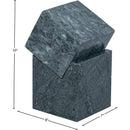  Color_Green -- Quad Green Marble Decorative Cube IMAGE 5
