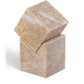  Color_Pink -- Quad Pink Marble Decorative Cube IMAGE 1