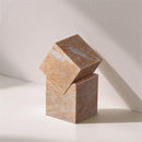  Color_Pink -- Quad Pink Marble Decorative Cube IMAGE 2