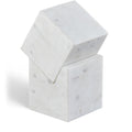  Color_White -- Quad White Marble Decorative Cube IMAGE 1