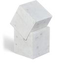  Color_White -- Quad White Marble Decorative Cube IMAGE 1