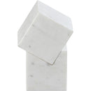  Color_White -- Quad White Marble Decorative Cube IMAGE 3