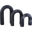  Color_Black -- Arco Black Marble 3 pc Decorative Object IMAGE 3