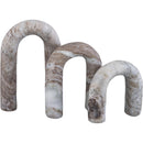  Color_Brown -- Arco Brown Marble 3 pc Decorative Object IMAGE 3