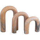  Color_Pink -- Arco Pink Marble 3 pc Decorative Object IMAGE 3