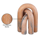  Color_Pink -- Arco Pink Marble 3 pc Decorative Object IMAGE 6