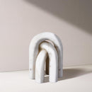  Meridian Arco White Marble 3 pc Decorative Object IMAGE 2