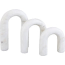  Color_White -- Arco White Marble 3 pc Decorative Object IMAGE 3