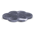 Color_Black -- Rimini Black Clover Shaped Marble Tray IMAGE 1