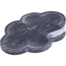  Color_Black -- Rimini Black Clover Shaped Marble Tray IMAGE 3