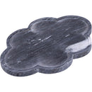  Meridian Rimini Black Clover Shaped Marble Tray IMAGE 3