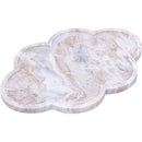  Color_Brown -- Rimini Brown Clover Shaped Marble Tray IMAGE 3