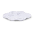  Color_White -- Rimini White Clover Shaped Marble Tray IMAGE 1