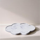  Color_White -- Rimini White Clover Shaped Marble Tray IMAGE 2
