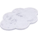  Color_White -- Rimini White Clover Shaped Marble Tray IMAGE 3