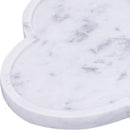  Color_White -- Rimini White Clover Shaped Marble Tray IMAGE 4