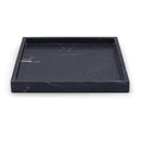  Color_Black -- Barletta Black Square Marble Tray IMAGE 1