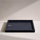  Color_Black -- Barletta Black Square Marble Tray IMAGE 2