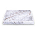  Color_Brown -- Barletta Brown Square Marble Tray IMAGE 1