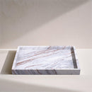  Color_Brown -- Barletta Brown Square Marble Tray IMAGE 2