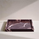  Color_Cherry -- Barletta Cherry Square Marble Tray IMAGE 2