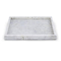  Color_White -- Barletta White Square Marble Tray IMAGE 1