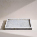  Color_White -- Barletta White Square Marble Tray IMAGE 2