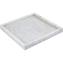 Color_White -- Barletta White Square Marble Tray IMAGE 3