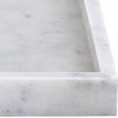  Color_White -- Barletta White Square Marble Tray IMAGE 4