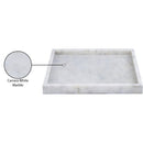 Color_White -- Barletta White Square Marble Tray IMAGE 6