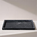  Color_Black -- Barletta Black Rectangular Marble Tray IMAGE 2
