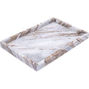  Color_Brown -- Barletta Brown Rectangular Marble Tray IMAGE 3