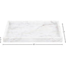  Color_White -- Barletta White Rectangular Marble Tray IMAGE 5