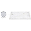  Color_White -- Barletta White Rectangular Marble Tray IMAGE 6