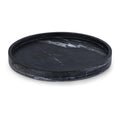  Color_Black -- Barletta Black Round Marble Tray IMAGE 1