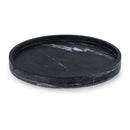  Color_Black -- Barletta Black Round Marble Tray IMAGE 1