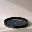  Color_Black -- Barletta Black Round Marble Tray IMAGE 2