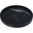  Color_Black -- Barletta Black Round Marble Tray IMAGE 3