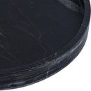  Color_Black -- Barletta Black Round Marble Tray IMAGE 4