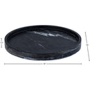  Color_Black -- Barletta Black Round Marble Tray IMAGE 5