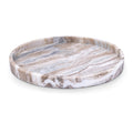  Color_Brown -- Barletta Brown Round Marble Tray IMAGE 1
