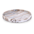  Color_Brown -- Barletta Brown Round Marble Tray IMAGE 1
