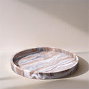  Color_Brown -- Barletta Brown Round Marble Tray IMAGE 2