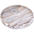  Color_Brown -- Barletta Brown Round Marble Tray IMAGE 3